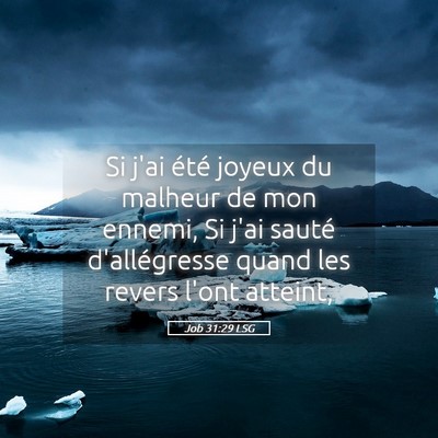 Picture 05 - Job 31:29 LSG - Si j'ai été joyeux du malheur de mon ennemi, Si - Bible Verse Picture