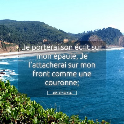 Picture 05 - Job 31:36 LSG - Je porterai son écrit sur mon épaule, Je - Bible Verse Picture