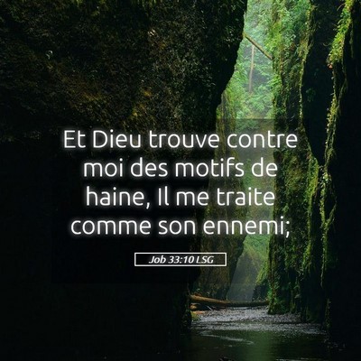 Picture 05 - Job 33:10 LSG - Et Dieu trouve contre moi des motifs de haine, Il - Bible Verse Picture