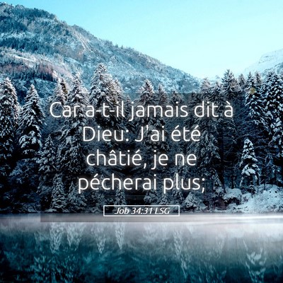 Picture 05 - Job 34:31 LSG - Car a-t-il jamais dit à Dieu: J'ai été - Bible Verse Picture