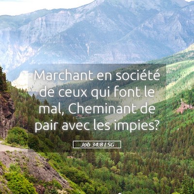 Picture 05 - Job 34:8 LSG - Marchant en société de ceux qui font le mal, - Bible Verse Picture