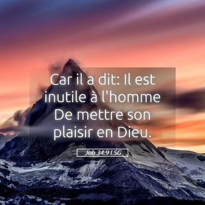 Picture 05 - Job 34:9 LSG - Car il a dit: Il est inutile à l'homme De mettre - Bible Verse Picture