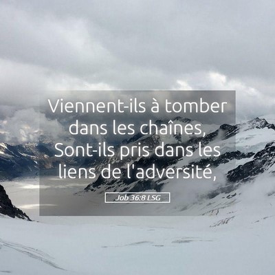 Picture 05 - Job 36:8 LSG - Viennent-ils à tomber dans les chaînes, - Bible Verse Picture