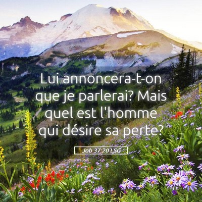 Picture 05 - Job 37:20 LSG - Lui annoncera-t-on que je parlerai? Mais quel est - Bible Verse Picture