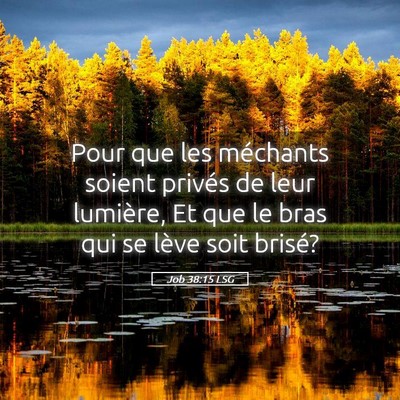 Picture 05 - Job 38:15 LSG - Pour que les méchants soient privés de leur - Bible Verse Picture