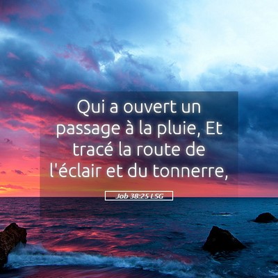 Picture 05 - Job 38:25 LSG - Qui a ouvert un passage à la pluie, Et tracé la - Bible Verse Picture