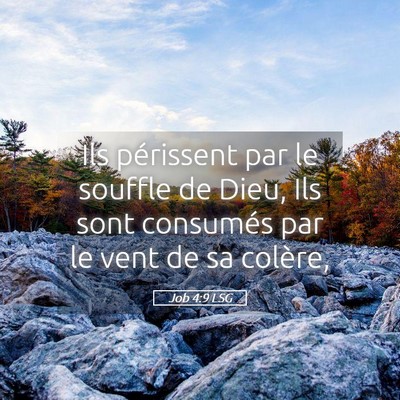 Picture 05 - Job 4:9 LSG - Ils périssent par le souffle de Dieu, Ils sont - Bible Verse Picture