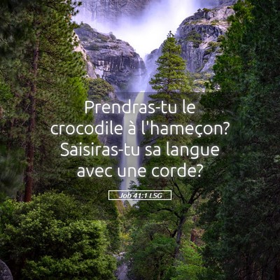 Picture 05 - Job 41:1 LSG - Prendras-tu le crocodile à l'hameçon? - Bible Verse Picture