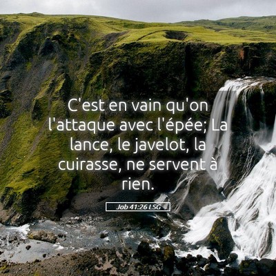 Picture 05 - Job 41:26 LSG - C'est en vain qu'on l'attaque avec l'épée; La - Bible Verse Picture