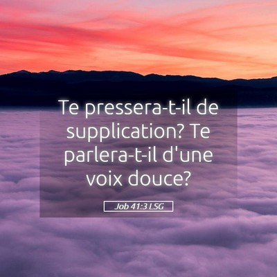 Picture 05 - Job 41:3 LSG - Te pressera-t-il de supplication? Te parlera-t-il - Bible Verse Picture