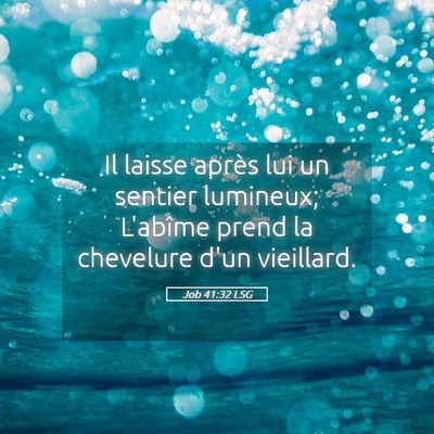 Picture 05 - Job 41:32 LSG - Il laisse après lui un sentier lumineux; - Bible Verse Picture