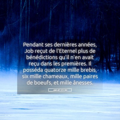 Picture 05 - Job 42:12 LSG - Pendant ses dernières années, Job reçut de - Bible Verse Picture