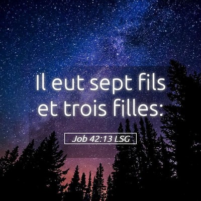 Picture 05 - Job 42:13 LSG - Il eut sept fils et trois - Bible Verse Picture