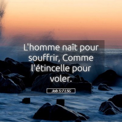 Picture 05 - Job 5:7 LSG - L'homme naît pour souffrir, Comme l'étincelle - Bible Verse Picture