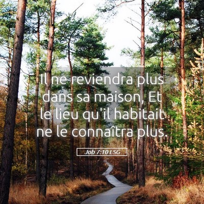 Picture 05 - Job 7:10 LSG - Il ne reviendra plus dans sa maison, Et le lieu - Bible Verse Picture