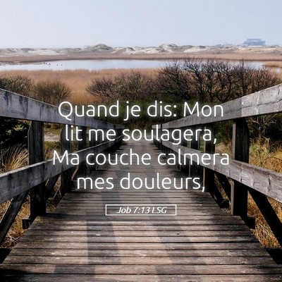 Picture 05 - Job 7:13 LSG - Quand je dis: Mon lit me soulagera, Ma couche - Bible Verse Picture