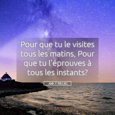 Picture 05 - Job 7:18 LSG - Pour que tu le visites tous les matins, Pour que - Bible Verse Picture