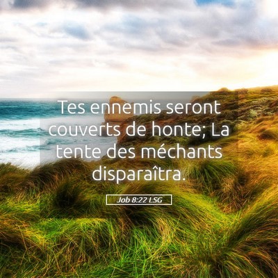 Picture 05 - Job 8:22 LSG - Tes ennemis seront couverts de honte; La tente - Bible Verse Picture