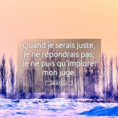 Picture 05 - Job 9:15 LSG - Quand je serais juste, je ne répondrais pas; Je - Bible Verse Picture