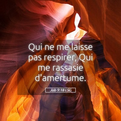 Picture 05 - Job 9:18 LSG - Qui ne me laisse pas respirer, Qui me rassasie - Bible Verse Picture