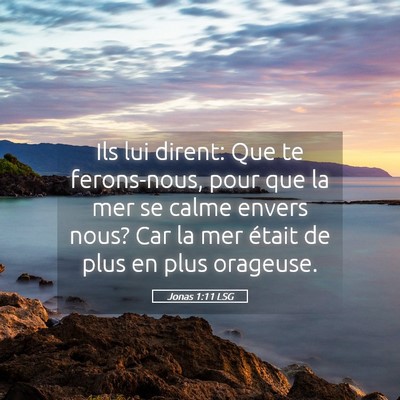 Picture 05 - Jonas 1:11 LSG - Ils lui dirent: Que te ferons-nous, pour que la - Bible Verse Picture