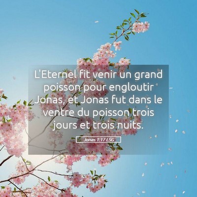 Picture 05 - Jonas 1:17 LSG - L'Eternel fit venir un grand poisson pour - Bible Verse Picture