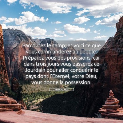 Picture 05 - Josué 1:11 LSG - Parcourez le camp, et voici ce que vous - Bible Verse Picture