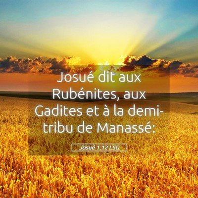 Picture 05 - Josué 1:12 LSG - Josué dit aux Rubénites, aux Gadites et à la - Bible Verse Picture