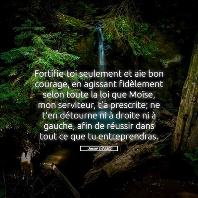 Picture 05 - Josué 1:7 LSG - Fortifie-toi seulement et aie bon courage, en - Bible Verse Picture