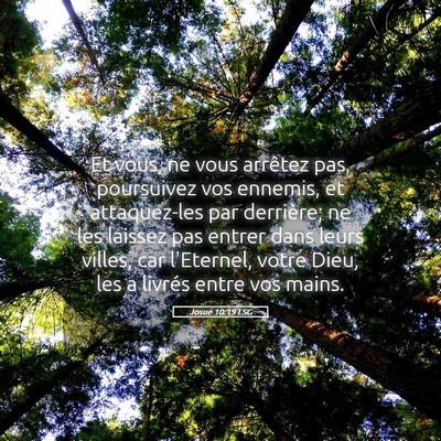 Picture 05 - Josué 10:19 LSG - Et vous, ne vous arrêtez pas, poursuivez vos - Bible Verse Picture