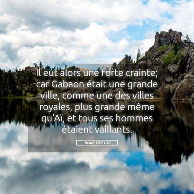 Picture 05 - Josué 10:2 LSG - Il eut alors une forte crainte; car Gabaon était - Bible Verse Picture