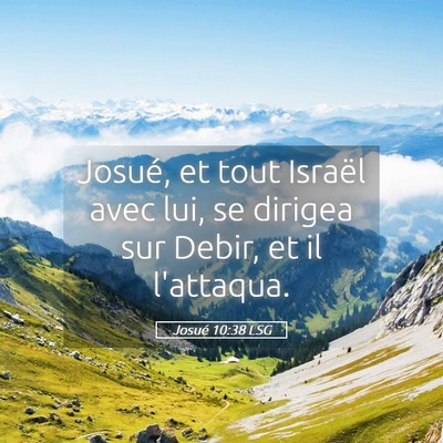 Picture 05 - Josué 10:38 LSG - Josué, et tout Israël avec lui, se dirigea sur - Bible Verse Picture