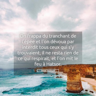 Picture 05 - Josué 11:11 LSG - On frappa du tranchant de l'épée et l'on - Bible Verse Picture