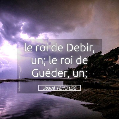 Picture 05 - Josué 12:13 LSG - le roi de Debir, un; le roi de Guéder, - Bible Verse Picture