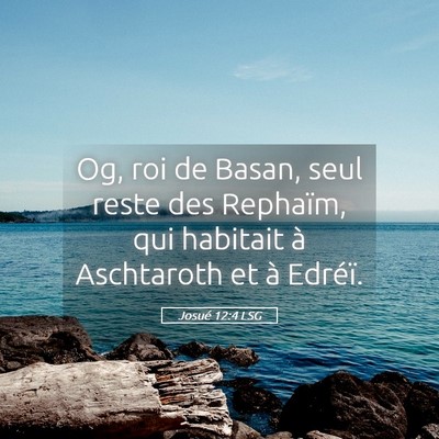 Picture 05 - Josué 12:4 LSG - Og, roi de Basan, seul reste des Rephaïm, qui - Bible Verse Picture