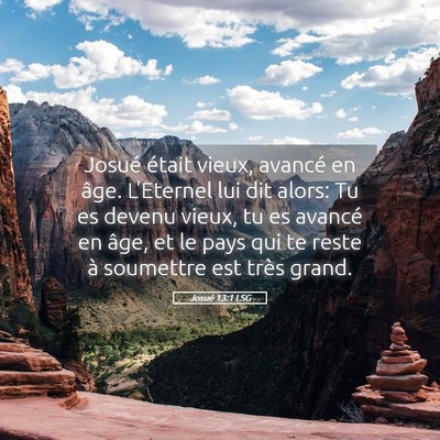 Picture 05 - Josué 13:1 LSG - Josué était vieux, avancé en âge. L'Eternel - Bible Verse Picture