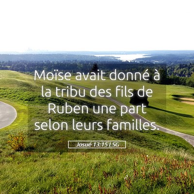 Picture 05 - Josué 13:15 LSG - Moïse avait donné à la tribu des fils de Ruben - Bible Verse Picture