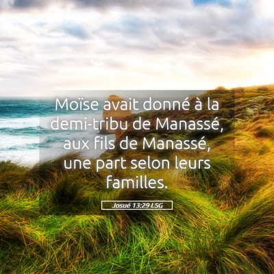 Picture 05 - Josué 13:29 LSG - Moïse avait donné à la demi-tribu de Manassé, - Bible Verse Picture