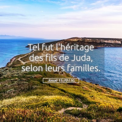 Picture 05 - Josué 15:20 LSG - Tel fut l'héritage des fils de Juda, selon leurs - Bible Verse Picture