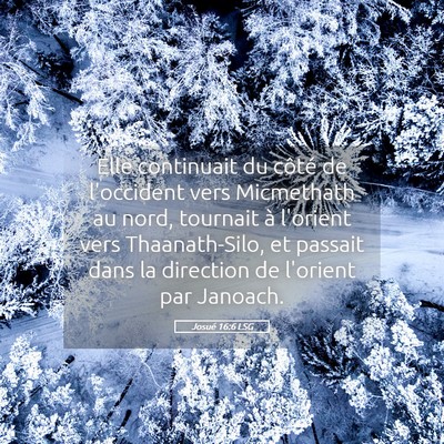 Picture 05 - Josué 16:6 LSG - Elle continuait du côté de l'occident vers - Bible Verse Picture