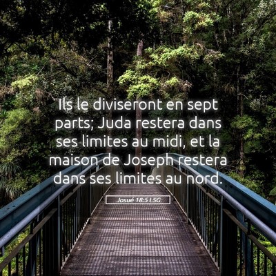 Picture 05 - Josué 18:5 LSG - Ils le diviseront en sept parts; Juda restera - Bible Verse Picture