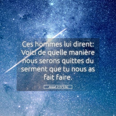 Picture 05 - Josué 2:17 LSG - Ces hommes lui dirent: Voici de quelle manière - Bible Verse Picture
