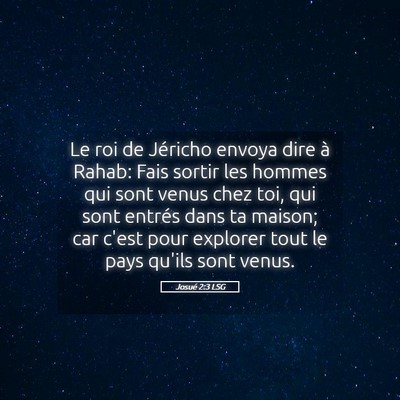 Picture 05 - Josué 2:3 LSG - Le roi de Jéricho envoya dire à Rahab: Fais - Bible Verse Picture