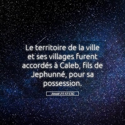 Picture 05 - Josué 21:12 LSG - Le territoire de la ville et ses villages furent - Bible Verse Picture