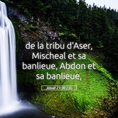 Picture 05 - Josué 21:30 LSG - de la tribu d'Aser, Mischeal et sa banlieue, - Bible Verse Picture