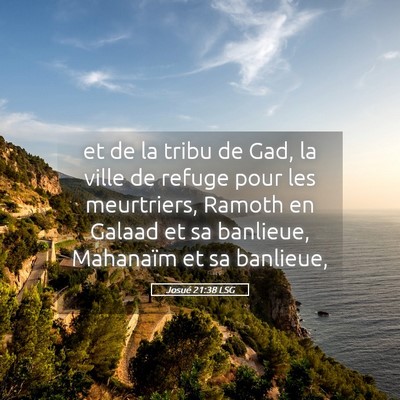 Picture 05 - Josué 21:38 LSG - et de la tribu de Gad, la ville de refuge pour - Bible Verse Picture