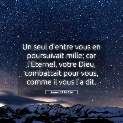 Picture 05 - Josué 23:10 LSG - Un seul d'entre vous en poursuivait mille; car - Bible Verse Picture