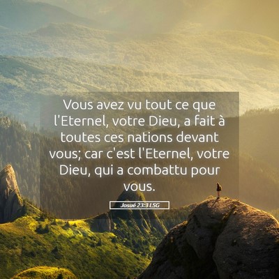 Picture 05 - Josué 23:3 LSG - Vous avez vu tout ce que l'Eternel, votre Dieu, a - Bible Verse Picture