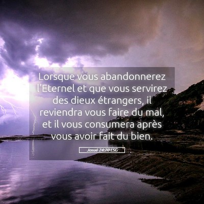 Picture 05 - Josué 24:20 LSG - Lorsque vous abandonnerez l'Eternel et que vous - Bible Verse Picture