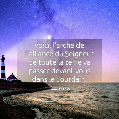 Picture 05 - Josué 3:11 LSG - voici, l'arche de l'alliance du Seigneur de toute - Bible Verse Picture